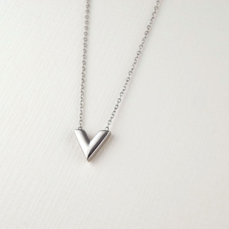 Minimalist V-Shaped Silver Pendant