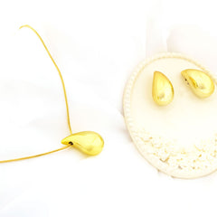 Teardrop Pendant Necklace & Earrings Set