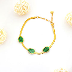 Emerald Stripe Enamel Bracelet
