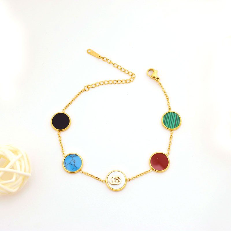 Round Charm Enamel Bracelet