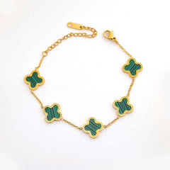 Clover Enamel Charm Bracelet