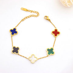 Clover Enamel Charm Bracelet