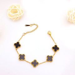 Beaded Clover Charm Bracelet