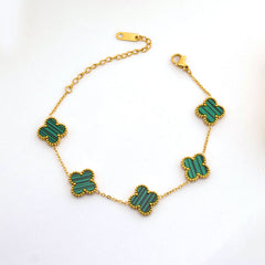 Beaded Clover Charm Bracelet