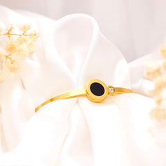 Minimalist Gold Bracelet Crystal Accent