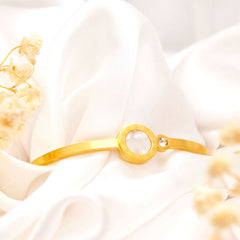 Minimalist Gold Bracelet Crystal Accent