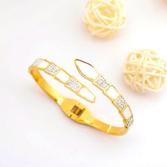 White Enamel Snake Bracelet