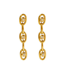Crystal Link Chain Drop Earrings