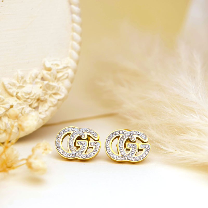 GG-Inspired Crystal Stud Earrings