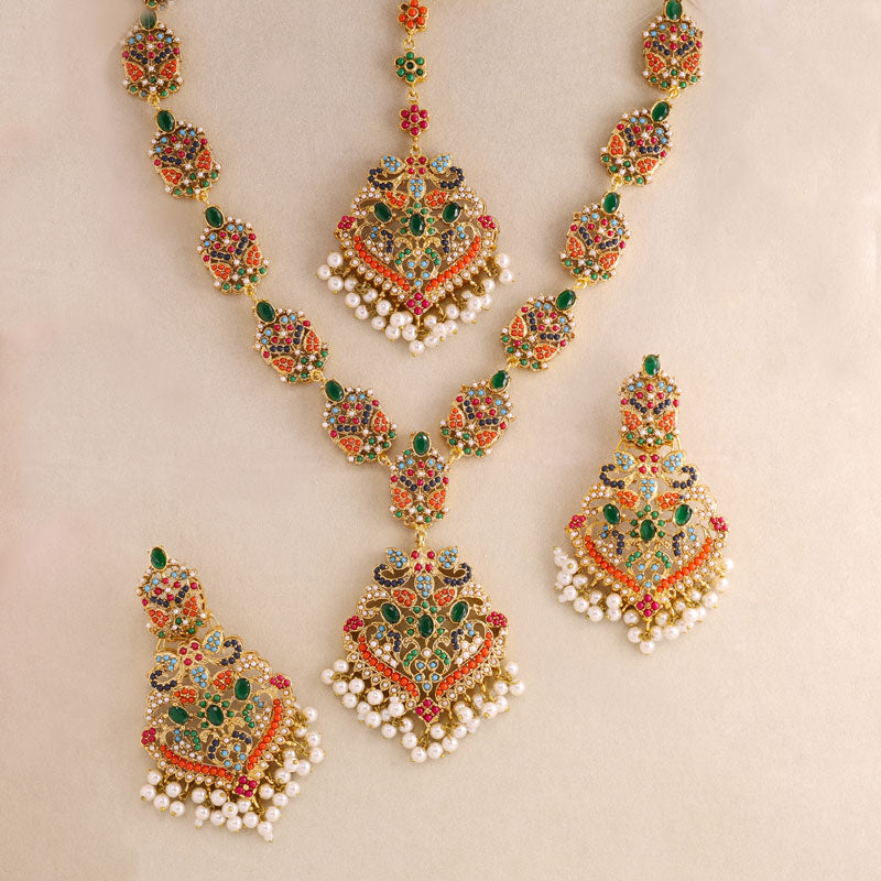 Regal Multicolor Kundan Necklace Set