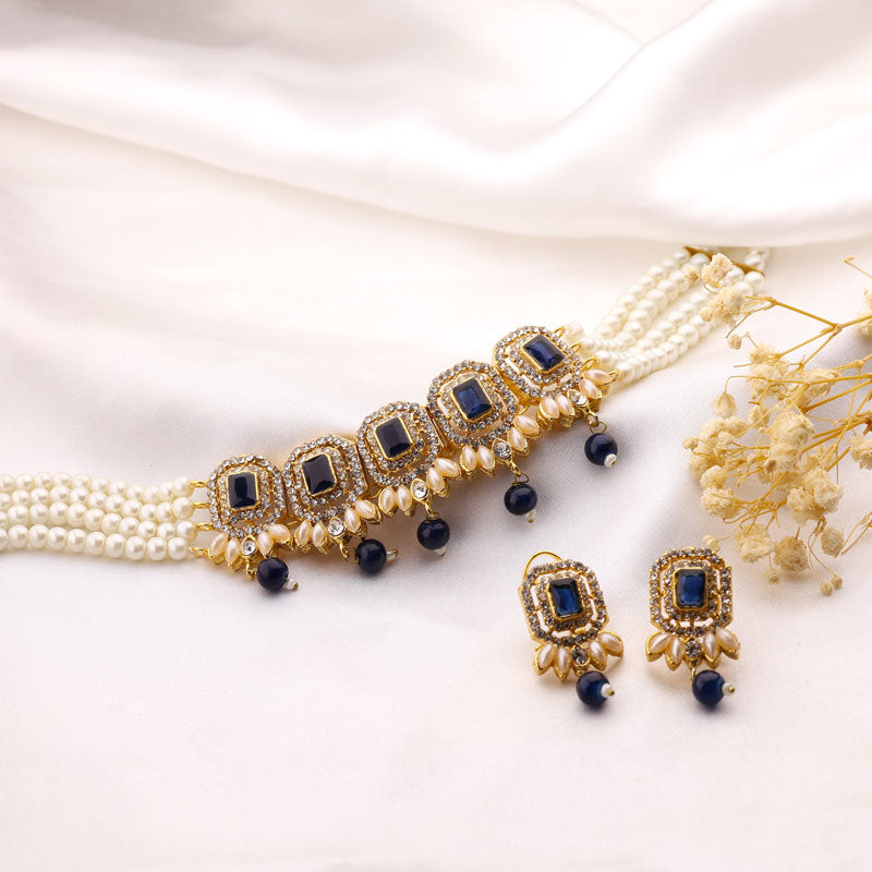 Eternal Aura Pearl & Stone Choker Set