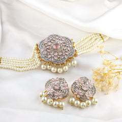 Elysian Bloom Pearl & Stone Choker Set