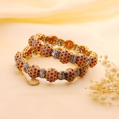 Heritage Navratan Gold Bangles