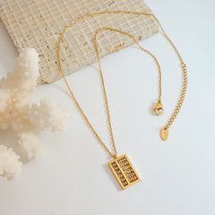 Mini Abacus Gold Pendant Necklace