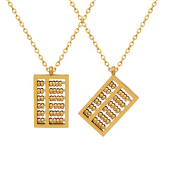 Mini Abacus Gold Pendant Necklace