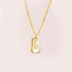 Iridescent Pearl Drop Gold-Plated Pendant