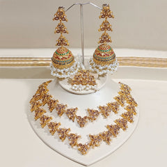 Traditional Kundan Jhumka with Necklace