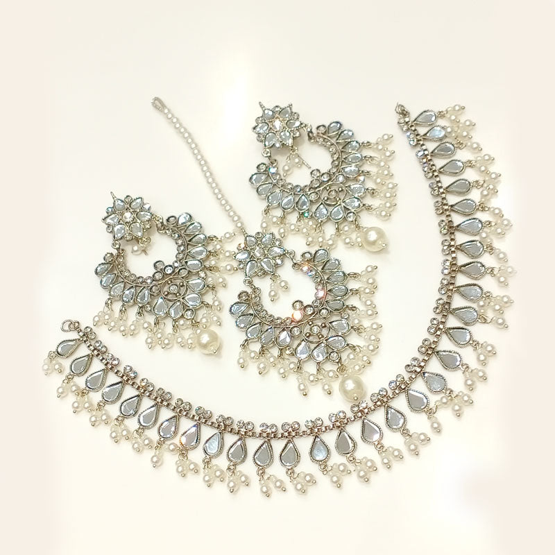 Gold Plated Kundan Necklace Set