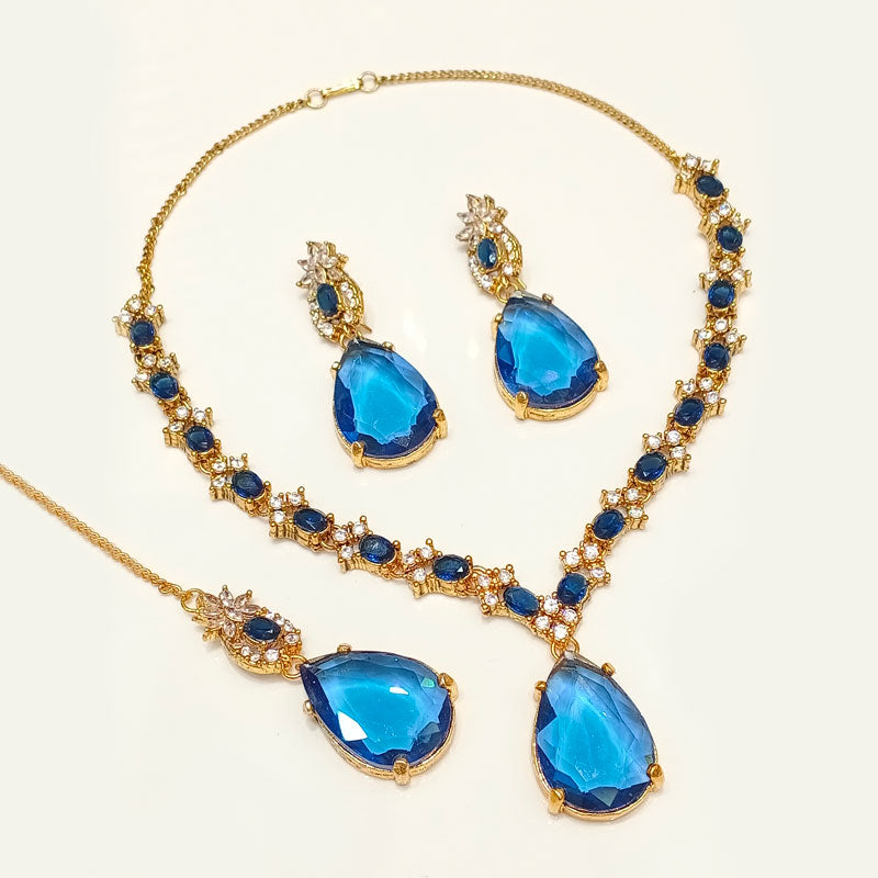 Tear-Drop Stone Necklace Set