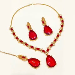 Tear-Drop Stone Necklace Set