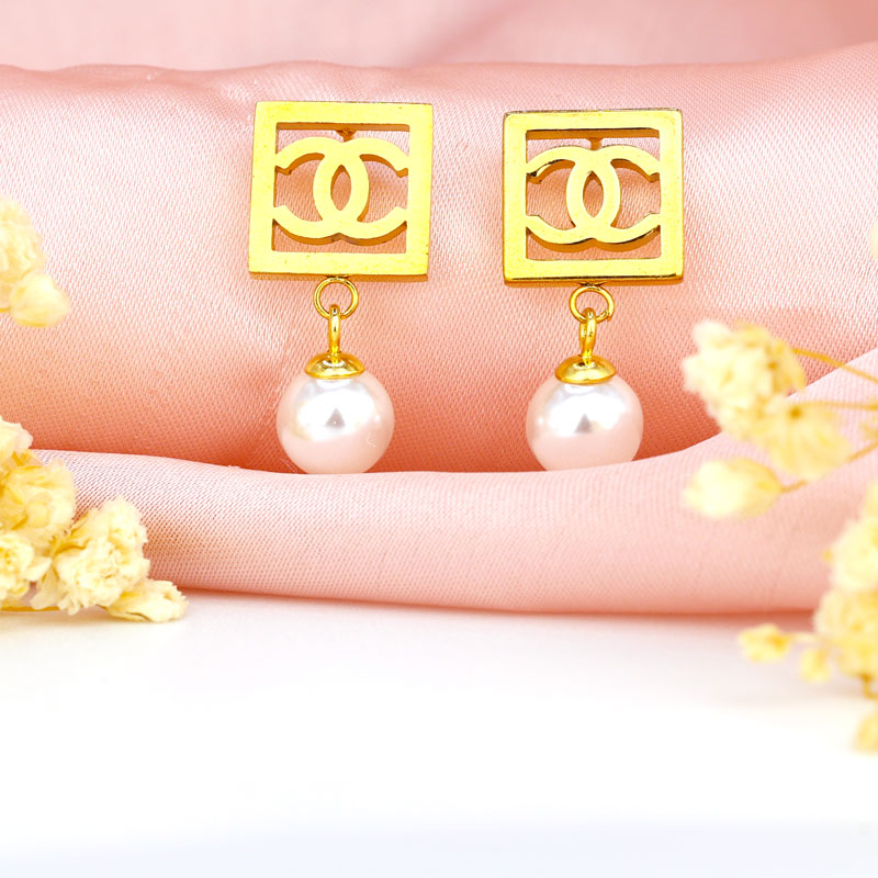 Chanel-Inspired Pearl Drop Earrings