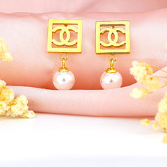Chanel-Inspired Pearl Drop Earrings
