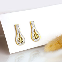 Royal Emblem Teardrop Crystal Earrings