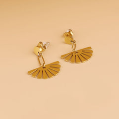 Golden Fanburst Drop Earrings