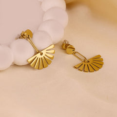Golden Fanburst Drop Earrings