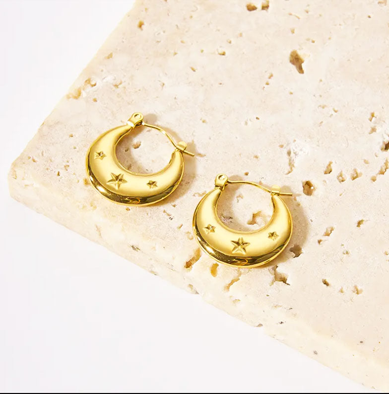 Celestial Shine Gold Hoop Earrings