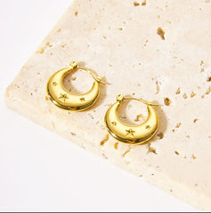 Celestial Shine Gold Hoop Earrings