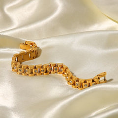 Gold Crystal-Link Bracelet
